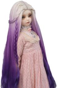 img 3 attached to 🎀 Парик Muzi: 1/3 BJD SD кукольный парик | Длинные волны бело-розово-фиолетового оттенка | Высокотемпературное волокно | Для 1/3 BJD SD кукол (бело-фиолетовый)