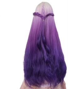 img 2 attached to 🎀 Парик Muzi: 1/3 BJD SD кукольный парик | Длинные волны бело-розово-фиолетового оттенка | Высокотемпературное волокно | Для 1/3 BJD SD кукол (бело-фиолетовый)