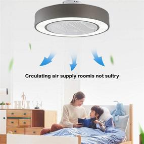 img 3 attached to NBGT Invisible Low Profile Ceiling Fan with Light: Dimmable LED, Remote Control, 3 Wind Speeds