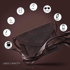 img 2 attached to 👜 Stylish Leather Flapover Crossbody Purses: Handbags, Wallets & Totes for Women