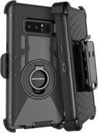 📱 bentoben galaxy note 8 case: heavy duty shockproof with belt clip and kickstand - full body rugged bumper hybrid holster protective case for samsung galaxy note 8, black logo