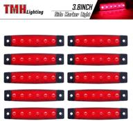 🚛 10 piece tmh 3.8 inch 6 led red side marker lights for trailers, trucks, rvs, and cabs logo
