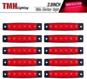 img 1 attached to 🚛 10 Piece TMH 3.8 Inch 6 LED Red Side Marker Lights for Trailers, Trucks, RVs, and Cabs