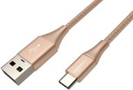 amazon basics usb type-c to ⚡ type-a double braided nylon cable - 3 inch логотип