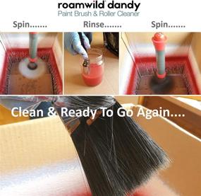 img 1 attached to Roamwild Dandy PRO 2-in-1 - Ultimate Paint Brush Cleaner and Rapid Paint Roller Nap Spinner Cleaning Tool - Effortlessly Cleans in Less Than 60 Seconds.