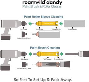 img 3 attached to Roamwild Dandy PRO 2-in-1 - Ultimate Paint Brush Cleaner and Rapid Paint Roller Nap Spinner Cleaning Tool - Effortlessly Cleans in Less Than 60 Seconds.