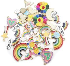 img 3 attached to 🌈 Colorful Enamel Rainbow Charms for Best Friends: DIY Jewelry Making, Bracelets, Necklaces, Craft Findings (HM482)