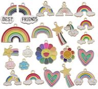 🌈 colorful enamel rainbow charms for best friends: diy jewelry making, bracelets, necklaces, craft findings (hm482) logo