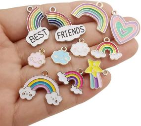 img 1 attached to 🌈 Colorful Enamel Rainbow Charms for Best Friends: DIY Jewelry Making, Bracelets, Necklaces, Craft Findings (HM482)