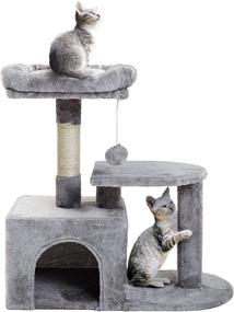 img 4 attached to 🐱 Premium Cat Tree Tower: SUPERJARE Kitten Tower with Scratching Post, Plush Perch, and Dangling Ball - Ideal for Indoor Cats, Provides Endless Cat Activity and Entertainment