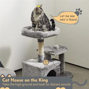 img 3 attached to 🐱 Premium Cat Tree Tower: SUPERJARE Kitten Tower with Scratching Post, Plush Perch, and Dangling Ball - Ideal for Indoor Cats, Provides Endless Cat Activity and Entertainment