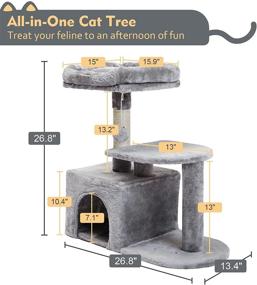 img 1 attached to 🐱 Premium Cat Tree Tower: SUPERJARE Kitten Tower with Scratching Post, Plush Perch, and Dangling Ball - Ideal for Indoor Cats, Provides Endless Cat Activity and Entertainment