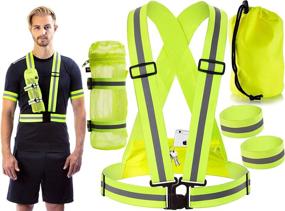 img 4 attached to Clinch Star Reflective Gear Set for Night Running and Cycling with Back Pocket - Detachable Water Bottle Holder - Outdoor Reflective Arm and Foot Bands - Perfect Gift for Outdoor Enthusiasts