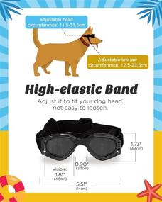 img 1 attached to Lewondr Sunglasses Protection Adjustable Waterproof Dogs