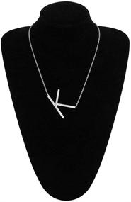 img 1 attached to 👸 IEFWELL Women's Sideways Initial Necklace – Stylish Jewelry for Girls