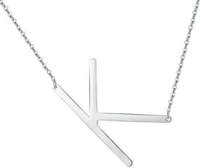 img 4 attached to 👸 IEFWELL Women's Sideways Initial Necklace – Stylish Jewelry for Girls