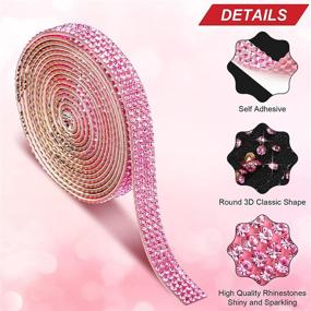 img 2 attached to Sparkling Crystal Rhinestone Diamond Ribbon Roll - Self Adhesive Bling Decoration Sticker for DIY Crafts, Wedding Party Decor - Mixed Colors,12 Yards