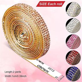img 3 attached to Sparkling Crystal Rhinestone Diamond Ribbon Roll - Self Adhesive Bling Decoration Sticker for DIY Crafts, Wedding Party Decor - Mixed Colors,12 Yards