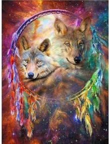 img 4 attached to ✨ AIRDEA Wolf Diamond Painting Kit: Full Drill 5D Round Diamond Art Dreamcatcher Craft Set for Kids and Adults - DIY Gem Embroidery Rhinestone Cross Stitch Home Decor - 30x40 cm