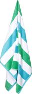 🏖️ premium 100% turkish cotton luxury beach towels - ultra-plush, super absorbent, quick-dry - extra large 40"x70" cabana stripe towels - ideal for pool, swim, beach - blue green (630 gsm) logo