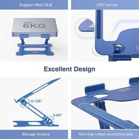 img 2 attached to 🔥 targeal Adjustable Laptop Stand: Elevate and Cool Your Mac, Notebook, Lenovo More10-17 Laptop with Portable and Multi-Angle Stand