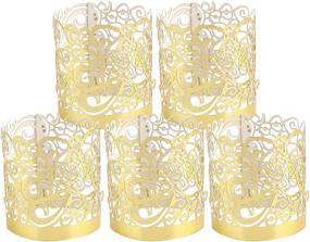 img 4 attached to Enhance Your Décor with LOVEINUSA 48pcs Votive Wraps: Golden Tea Light Covers for Flickering LED Battery Tealight Candles