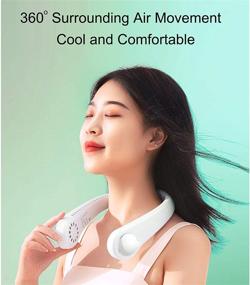 img 3 attached to 🌀 ALLLIKE Portable Hanging Neck Fan - Rechargeable Personal Fan, Wearable Sports Fan with Adjustable Shape, 360° Cooling, Bladeless & Super Quiet - 3 Wind Speeds (White)