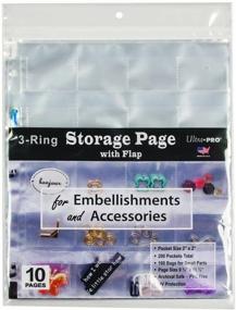 img 1 attached to 📦 Ultra Pro 52301 3-Hole Storage Page with Flaps, 10-Pack: Optimal Organizational Solution for Collectibles