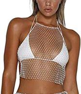 👙 jrpony rhinestone fishnet swimwear: premium women's clothing for swimsuits & cover ups logo