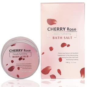 img 2 attached to 🛀 Deluxe Spa Gift Set: Bath and Body Cherry Rose Scent for Women - Ultimate Spa Bath Kit & Bath Gift Basket Birthday Gift - Shower Gel, Body Lotion, Bath Salt, Body Scrub, Sponge & Soap