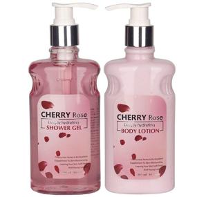 img 3 attached to 🛀 Deluxe Spa Gift Set: Bath and Body Cherry Rose Scent for Women - Ultimate Spa Bath Kit & Bath Gift Basket Birthday Gift - Shower Gel, Body Lotion, Bath Salt, Body Scrub, Sponge & Soap