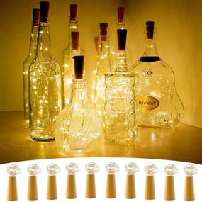 img 4 attached to 🍷 CYLAPEX 10 Pack Wine Bottle Lights with Cork, 20 LED Wine Bottle Lights on Copper Wire, DIY LED Decoration, Wedding Centerpiece, Party, Christmas, Halloween, (Warm White)
