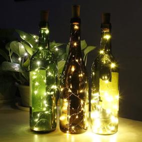 img 3 attached to 🍷 CYLAPEX 10 Pack Wine Bottle Lights with Cork, 20 LED Wine Bottle Lights on Copper Wire, DIY LED Decoration, Wedding Centerpiece, Party, Christmas, Halloween, (Warm White)