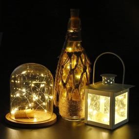 img 2 attached to 🍷 CYLAPEX 10 Pack Wine Bottle Lights with Cork, 20 LED Wine Bottle Lights on Copper Wire, DIY LED Decoration, Wedding Centerpiece, Party, Christmas, Halloween, (Warm White)