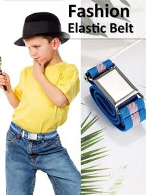 img 3 attached to 👧 Kids Elastic Stretch Belt for Boys and Girls - Adjustable with Metal Buckle - Perfect for Christmas, Birthdays, School - Hamry 4-Piece Child Belts