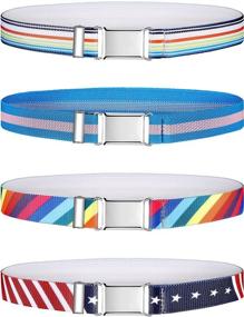 img 4 attached to 👧 Kids Elastic Stretch Belt for Boys and Girls - Adjustable with Metal Buckle - Perfect for Christmas, Birthdays, School - Hamry 4-Piece Child Belts