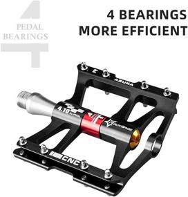 img 3 attached to 🏻 ROCKBROS Advanced 4 Bearings Mountain Bike Pedals: High-performance Platform Alloy Pedals for Flat Riding, 9/16