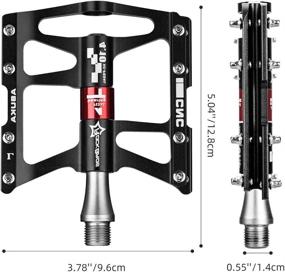 img 1 attached to 🏻 ROCKBROS Advanced 4 Bearings Mountain Bike Pedals: High-performance Platform Alloy Pedals for Flat Riding, 9/16