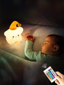 img 1 attached to Silicone Baby Night Light: Portable Star Lamp for Kids Room - Perfect Bedroom Decor, Ideal Toddler Girls Night Light and Nursery Kawaii Cute Night Light - Star Birthday Gift!