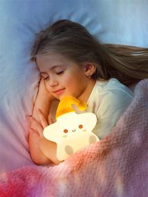 img 4 attached to Silicone Baby Night Light: Portable Star Lamp for Kids Room - Perfect Bedroom Decor, Ideal Toddler Girls Night Light and Nursery Kawaii Cute Night Light - Star Birthday Gift!