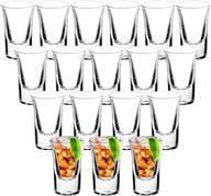 yuleer shot glass set - 18 clear heavy base 1-ounce whiskey glasses for perfect shots logo