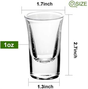 img 3 attached to YULEER Shot Glass Set - 18 Clear Heavy Base 1-Ounce Whiskey Glasses for Perfect Shots