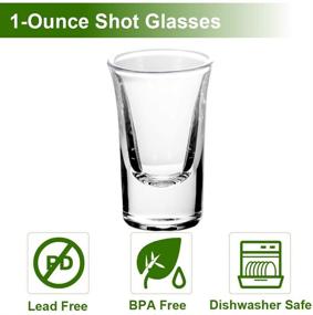 img 2 attached to YULEER Shot Glass Set - 18 Clear Heavy Base 1-Ounce Whiskey Glasses for Perfect Shots