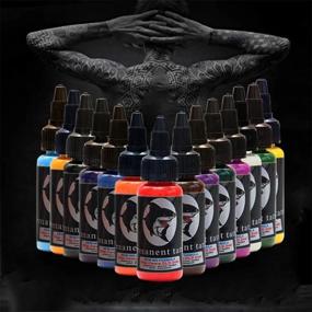 img 1 attached to 💉 14-Piece Tattoo Ink Set 1 oz 30ml/Bottle - Pigment Kit for 3D Makeup, Beauty, Skin, and Body Art