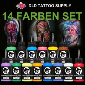 img 4 attached to 💉 14-Piece Tattoo Ink Set 1 oz 30ml/Bottle - Pigment Kit for 3D Makeup, Beauty, Skin, and Body Art