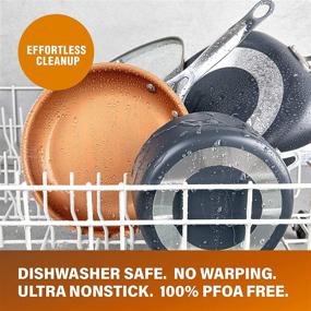 img 1 attached to GOTHAM STEEL 5 Piece Kitchen Essentials Cookware Set: Nonstick Copper Surface, Dishwasher Safe, Cool Touch Handles, Fry Pans, Stock Pot, Glass Lids.