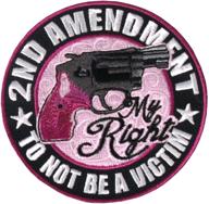 empowering women: officially licensed originals my right, the 2nd amendment, anti-victimization patch - saw/iron-on, 3.5" - ladies pink gun logo