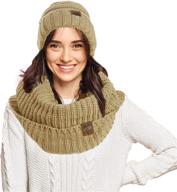 🧣 women's winter slouchy beanie hat and infinity scarf set by debra weitzner - knit ski skull cap and loop scarf for women logo