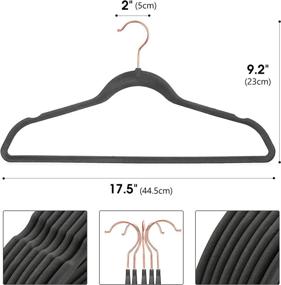 img 3 attached to 🏡 HOUSE DAY Velvet Hangers 50 Pack - Space Saving Non Slip Gray/Rose Gold Felt Suit Hangers