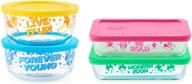 🐭 8-pc pyrex decorated storage set featuring minnie mouse логотип